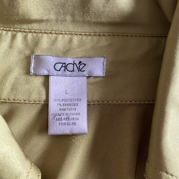 Vintage, chartreuse top by Cache - Picture 5 of 7